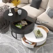 Picture of Valiro Natural Wood Coffee Table – With Sliding Drawers & Artistic Design