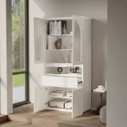 Picture of Oriental bookcase with two doors and a shelf's - natural wood