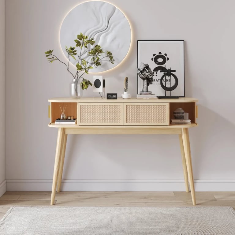 Elara Console Table – Natural Wood