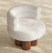 Picture of Polla Round Lounge Chair – Triple Backrest & Solid Wood Base