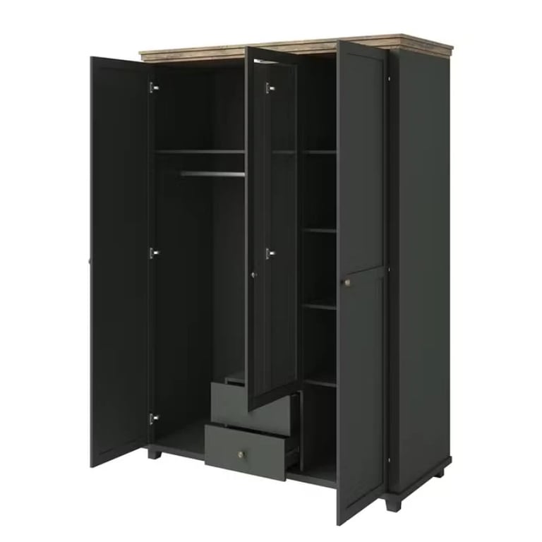 صورة دولاب إمانويلا خشب طبيعي مع مرآه