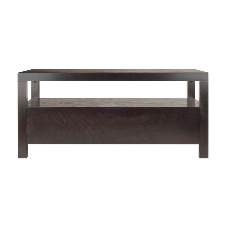 Jozlyn Natural Wood Coffee Table In Espresso Finish