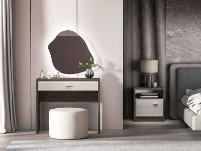 Éloria Bedroom Set – Dressing Table & Nightstand natural wood