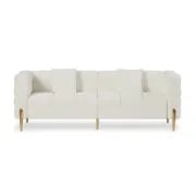 Lumière Sofa Set – 3-Seater Sofa & 2 Armchairs with Golden Metal Legs