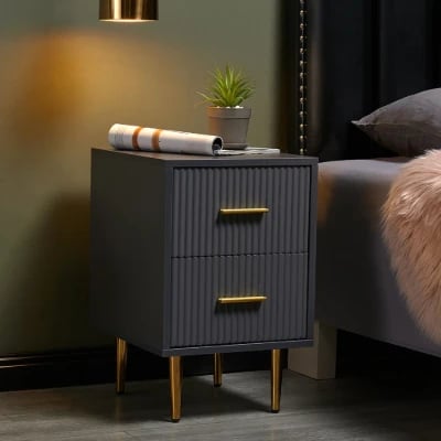 Picture of Crasmy Modern Nightstand with 2 drawers