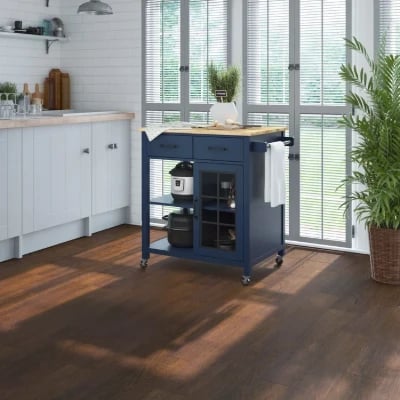 Plippi Wood Rolling Kitchen Cart
