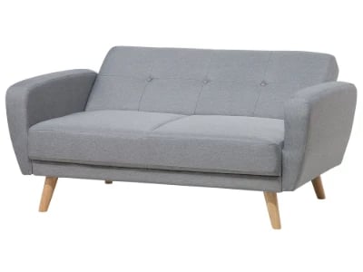 Éliane Convertible Sofa from natural wood legs  & Tufted Backrest.