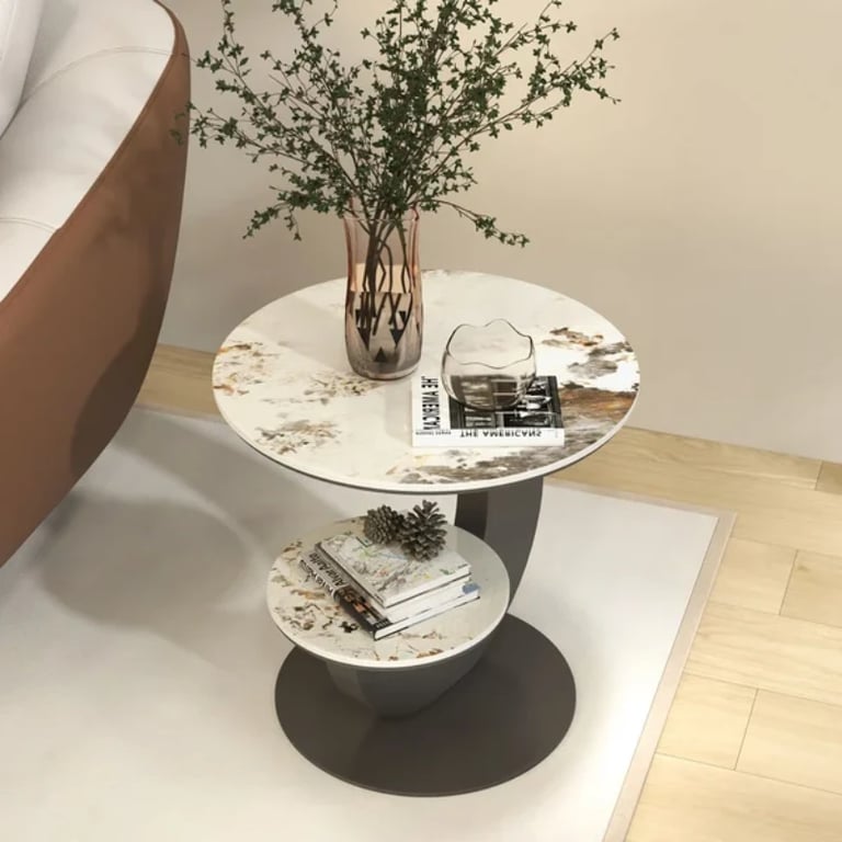 Picture of Marble Side table Melody - Two Shelves