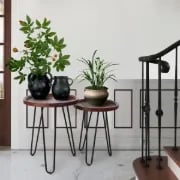 صورة طاولة جانبية حديثة خشب طبيعي هارڤ  - قطعيتن