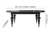 Picture of Elegant Black Oval Dining Table with Sculpted Legs