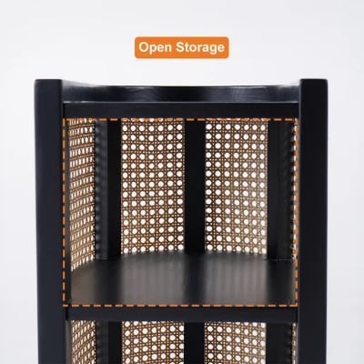 Picture of Klay Rattan Nightstand with natural wood