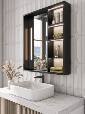 Picture of Cavea – Smart LED Bathroom Mirror Cabinet with Storage Shelves