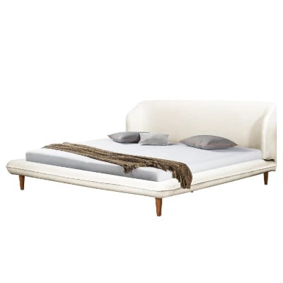 Picture of Levena Natural Wood Upholstered Bed