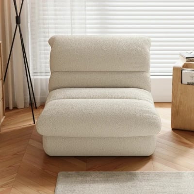 صورة نوڤرا كرسي لاونج من الخشب الطبيعي – منحنيات عصرية وراحة فائقة التبطين