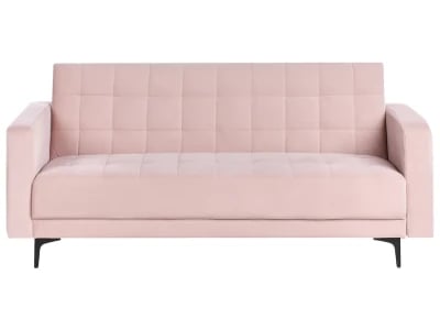 Velena – Modern Velvet Convertible Sofa with Natural Wood Frame