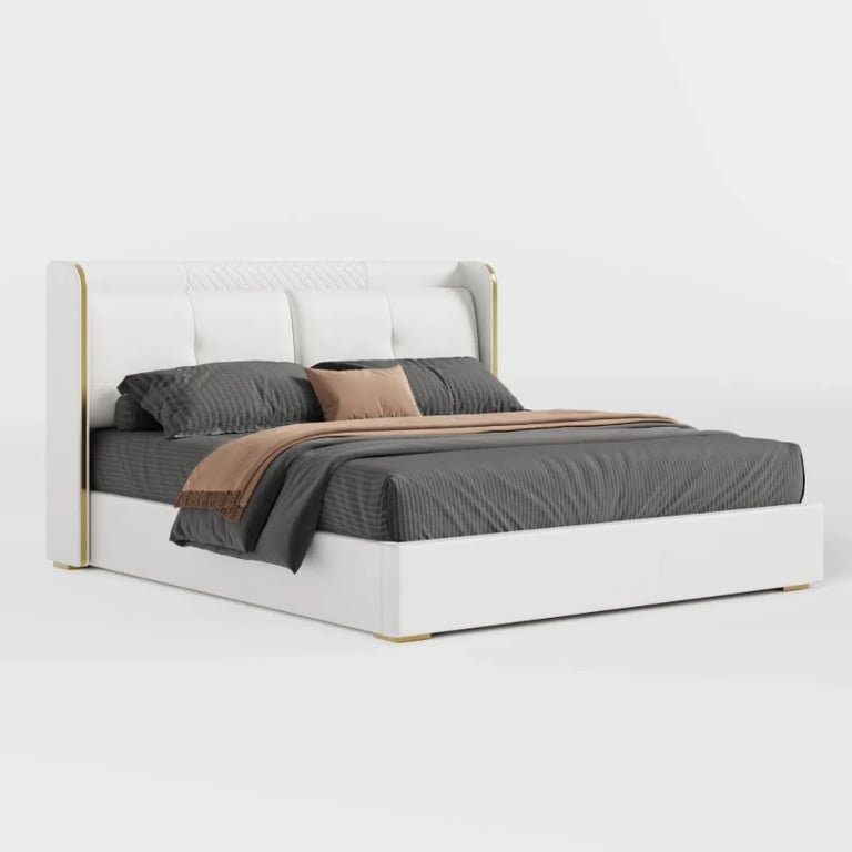 Picture of Serenzo Modern Upholstered Bed - Natural wood