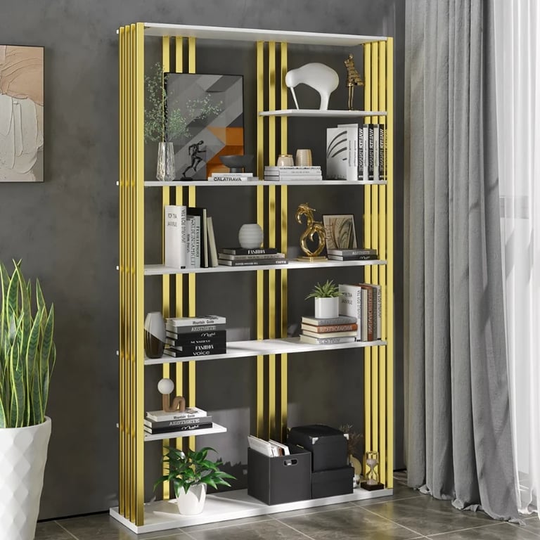 Picture of Paolo bookcase with shelves - natural wood