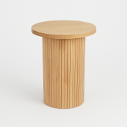 Picture of Pedestal Natural wood Side Table