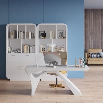 صورة إڤوك– مكتبة خشب طبيعي مزودة بأبواب وأدراج