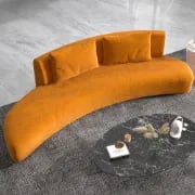 Picture of Timberline Orange Sofa Velvet Upholstered Sofa