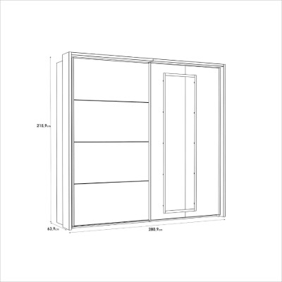 Picture of Loftline Natural Wood Bedroom Set – Floating Nightstands