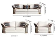 Aveline Sofa Set – 3-Seater Sofa & 2 Armchairs with Elegant Gold Accents