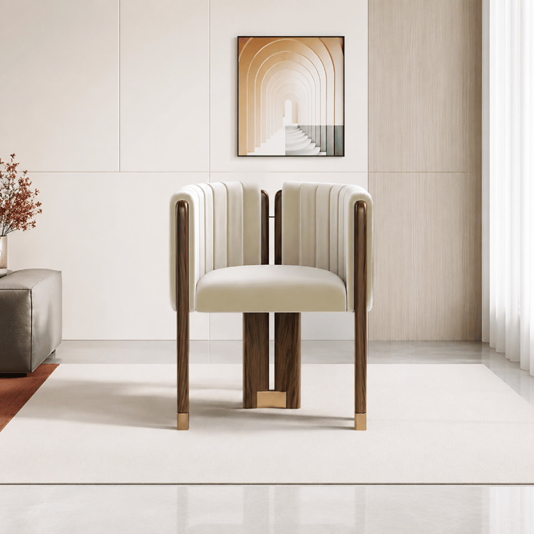 Picture of Arlin Modern Accent Chair – Natural Wood  & Steel Accents