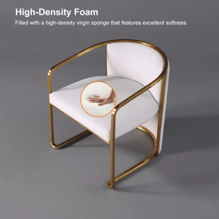 صورة لويـس كرسي عصري – أناقة الجلد الصناعي بقاعدة ذهبية