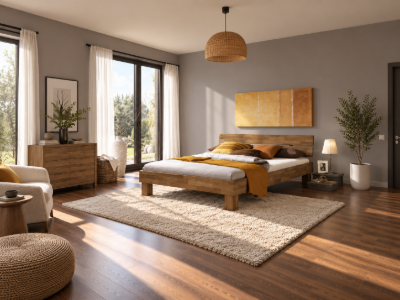 Picture of Zayn Grounded Natural Wood Bed