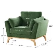 صورة .كلير كرسي بذراعين- من الخشب الطبيعي