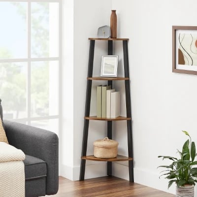 Drumm – Modern Natural Wood Corner Shelf
