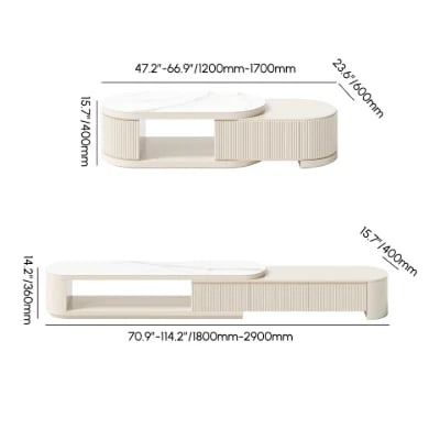 Picture of Levanto Set – Extendable TV Unit and Coffee Table with Marble-Effect Top