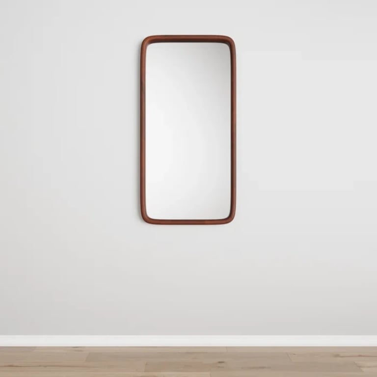 Aisja Rectangle Wood Wall Mirror