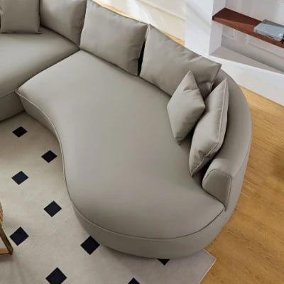 صورة كنبة مركاتو الركنية – قاعدة من الخشب الطبيعي