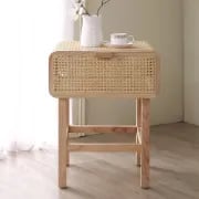 Picture of Amélie - Natural Wood & Rattan Side Table