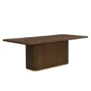 Aurex – Elegant Dining Set | Natural Wood with Golden Accents