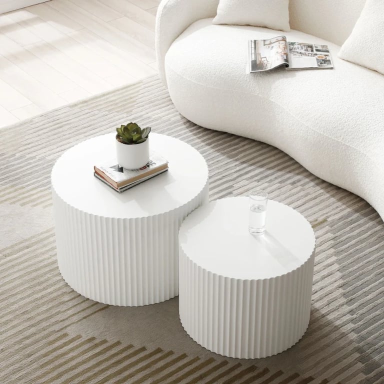 صورة آڤارا  طاولات متداخلة دائرية من الخشب الطبيعي