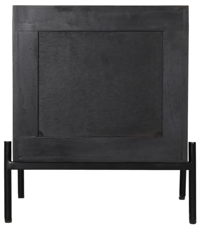 Kavira – Natural wood & Rattan 2-Drawer Bedside Table