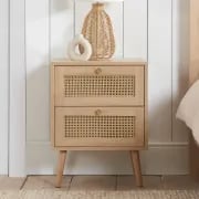 Picture of Soma – Rattan Wooden Nightstand with 2 Drawers
