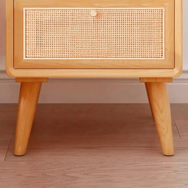 صورة كاتيلو طاولة غرفة نوم راتان مع خشب طبيعي - 2 درج