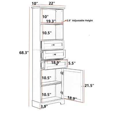 صورة خزانة حمام خشب طبيعي -آرميا