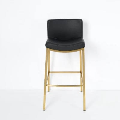 صورة كرسي بار أڤيلين – هيكل معدني ذهبي مع مقعد ومسند ظهر مبطن