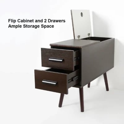 Picture of Monumo Natural Wood Side table  - 2 drawers