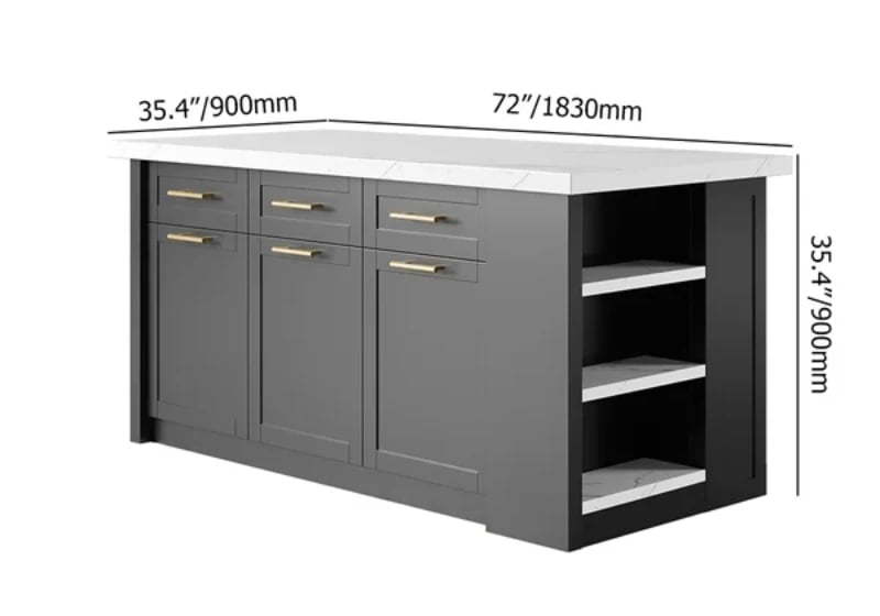 Grata Kitchen Island with Storage