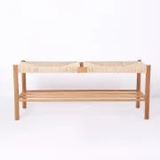 Picture of Saku Boho Woven Wood Bench