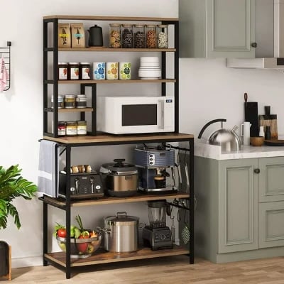 Tribesigns Baker's Rack, Kitchen Microwave Stand with Storage Shelves