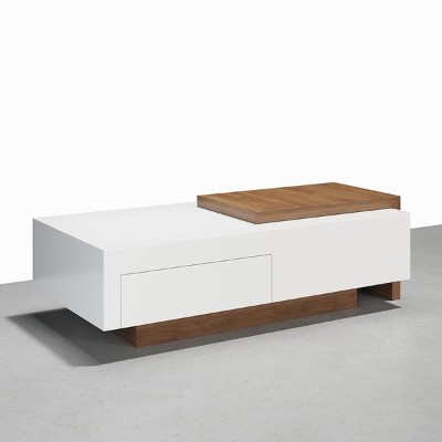 Picture of Crova Natural Wood Coffee Table-Sliding Storga