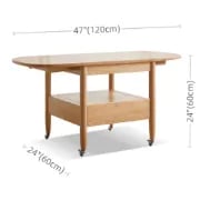 Picture of Divano Natural Wood Coffee Table – With Shelf, Drawer & Wheels