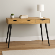 Picture of Astro – Modern Desk with Three Drawers Natural Wood
