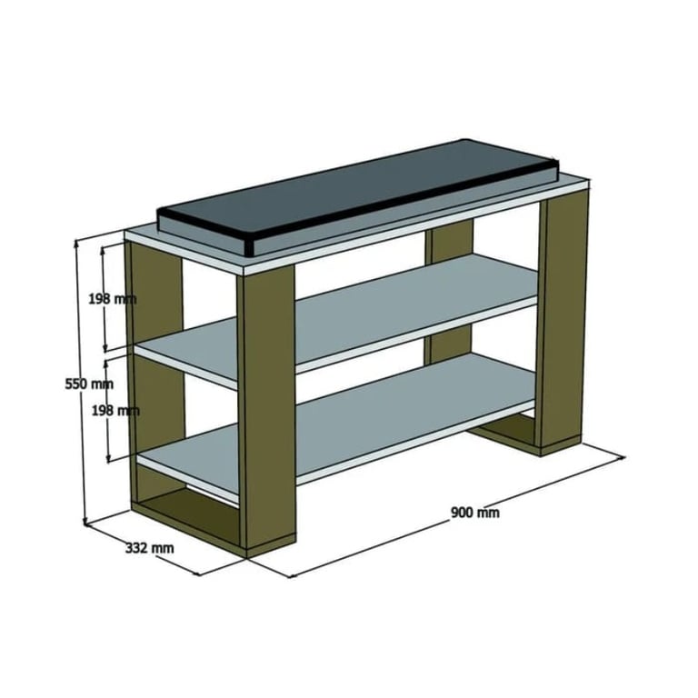 Picture of Ancora White and Wooden Shoe Rack